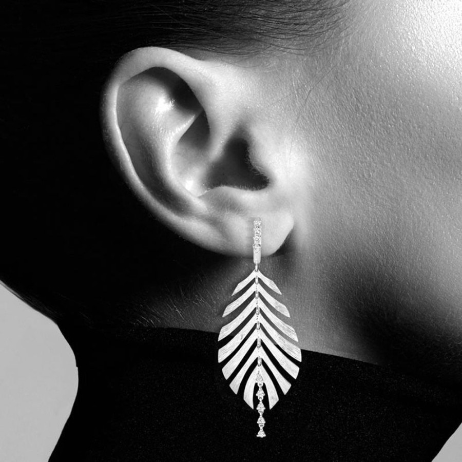 Earring Hueb | 18 Karat Bahia White Gold Earring With Vs-Gh Diamonds