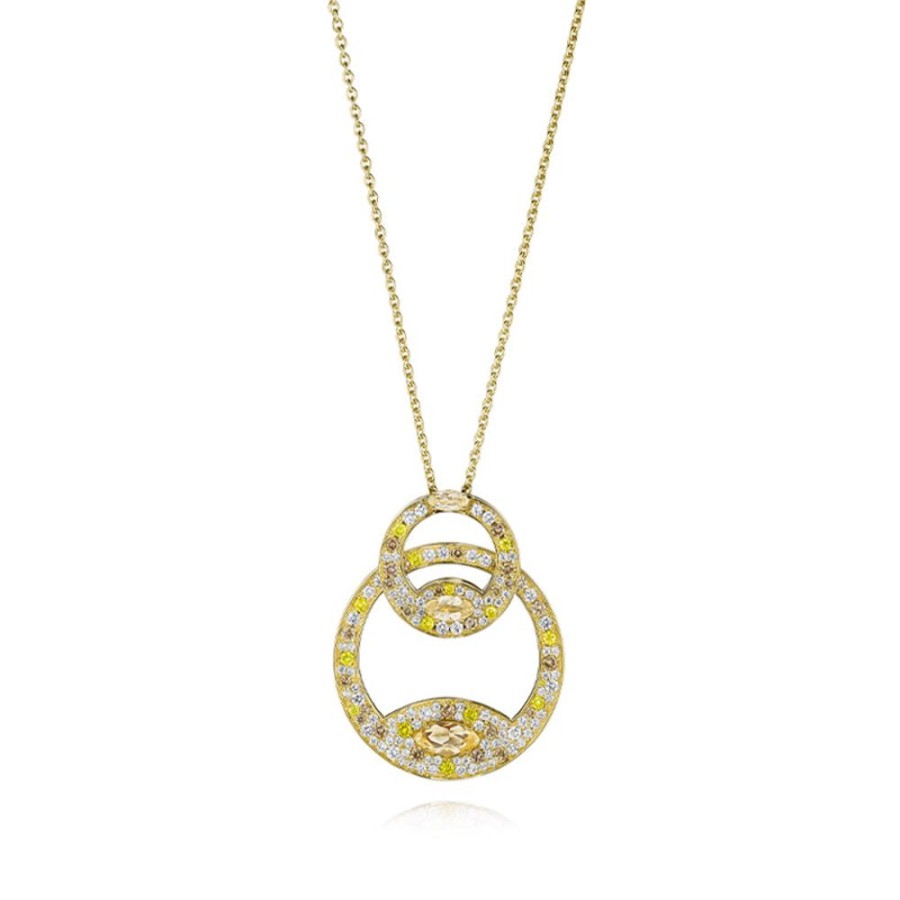 Necklace/Pendant Hueb | 18 Karat Mirage Yellow Gold Necklace With Vs-Gh Diamonds And Rose Morg