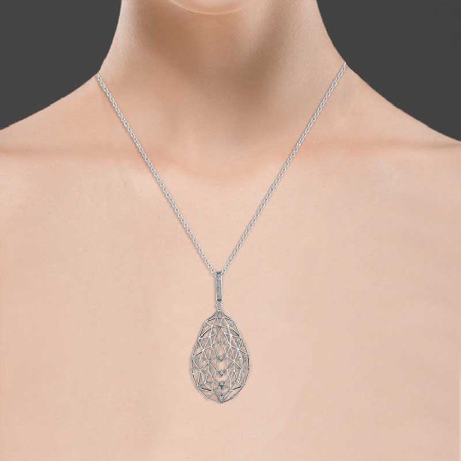 Necklace/Pendant Hueb | 18 Karat Estelar White Gold Necklace With Vs-Gh Diamonds