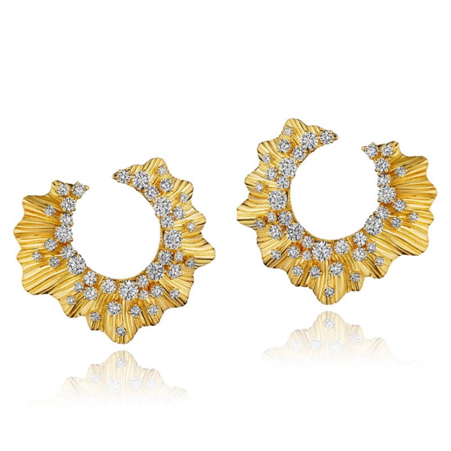 Earring Hueb | 18 Karat Bahia Yellow Gold Earring With Vs-Gh Diamonds