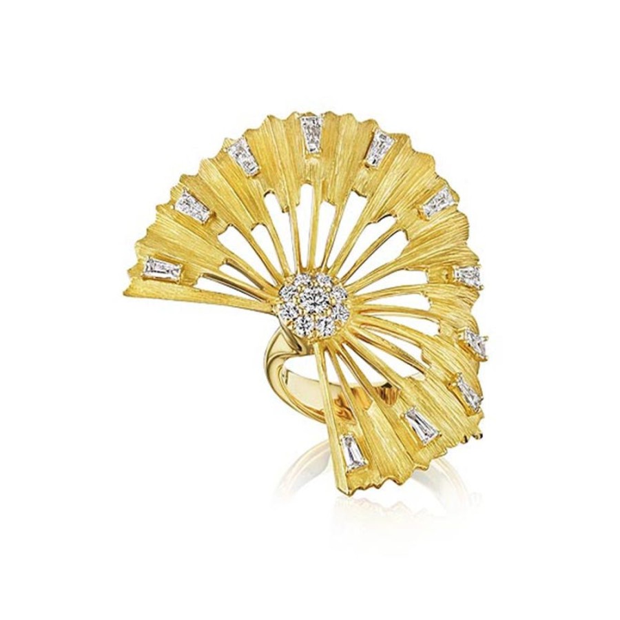 Ring Hueb | 18 Karat Bahia Yellow Gold Ring With Vs-Gh Diamonds