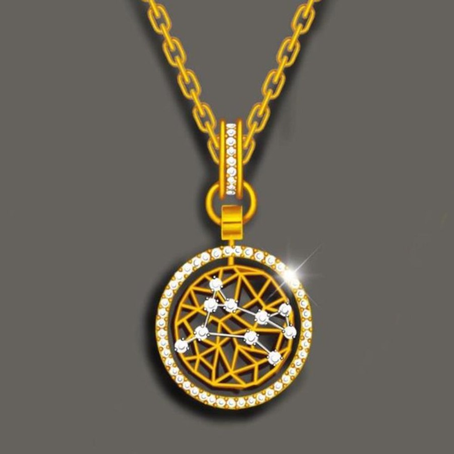 Necklace/Pendant Hueb | 18 Karat Estelar Yellow And White Gold Aries Necklace With Vs-Gh Diamo