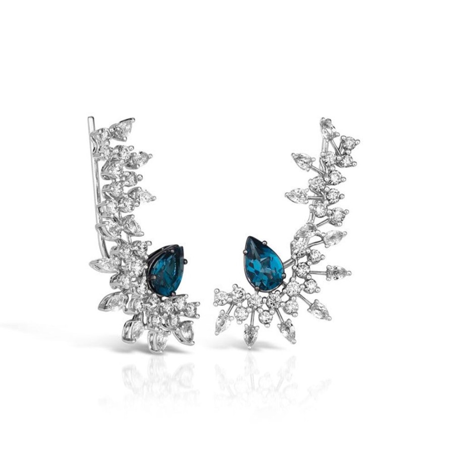 Earring Hueb | 18 Karat Amazonia (Cocar) White Gold And Black Rhodium Earring With Vs