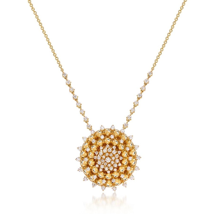 Necklace/Pendant Hueb | 18 Karat Tribal Yellow Gold Necklace With Vs-Gh Diamonds