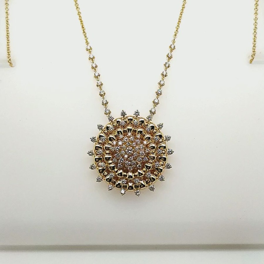 Necklace/Pendant Hueb | 18 Karat Tribal Yellow Gold Necklace With Vs-Gh Diamonds