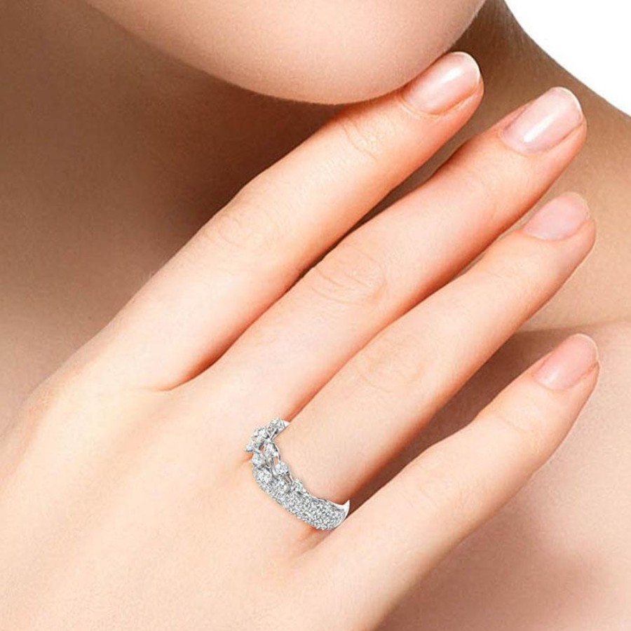 Ring Hueb | 18 Karat Luminus White Gold Ring With Vs-Gh Diamonds