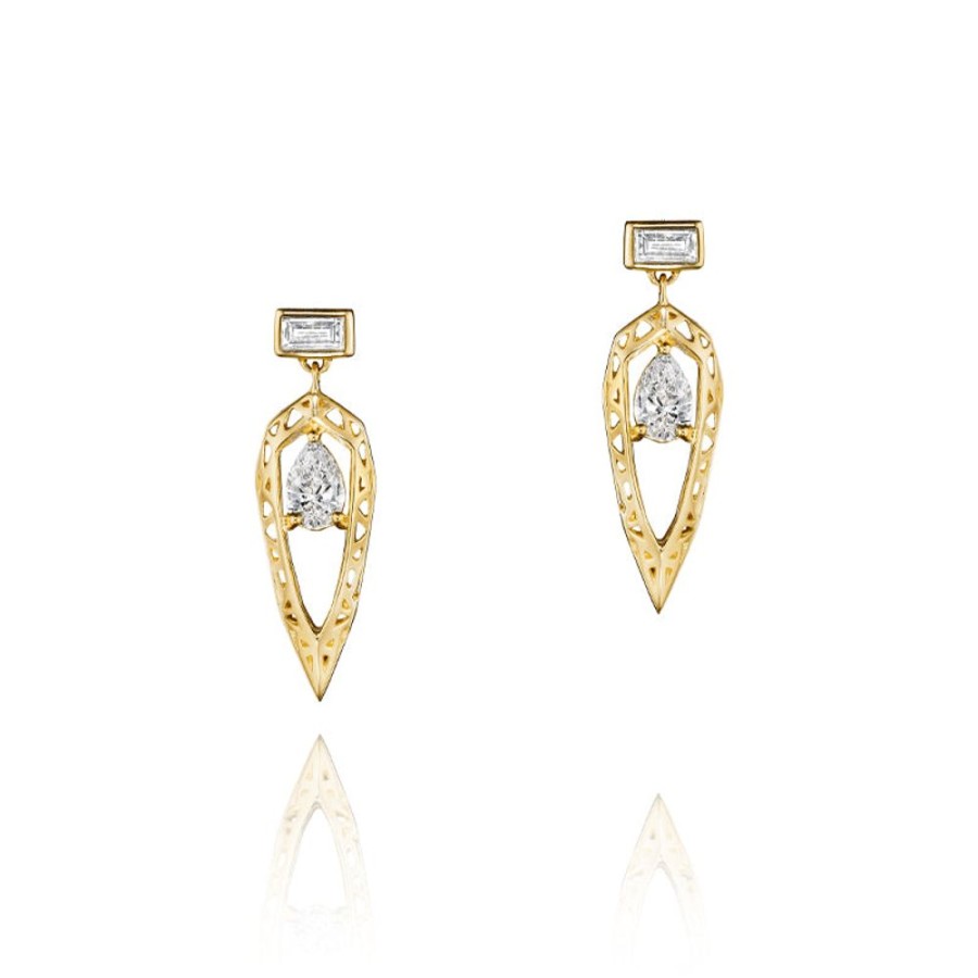 Earring Hueb | 18 Karat Estelar Yellow Gold Earring With Vs-Gh Diamonds