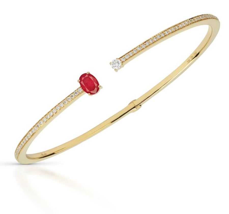 Bracelet/Bangle Hueb | 18 Karat Spectrum Yellow Gold Bracelet/Bangle With Vs-Gh Diamonds And