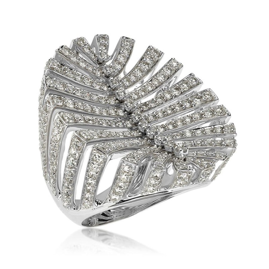 Ring Hueb | 18 Karat Apus White Gold Ring With Vs-Gh Diamonds