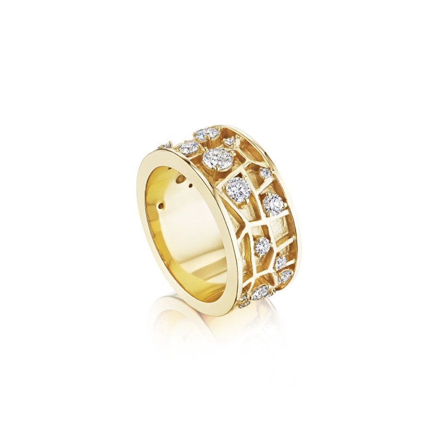 Ring Hueb | 18 Karat Estelar Yellow Gold Ring With Vs-Gh Diamonds