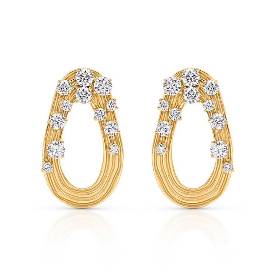 Earring Hueb | 18 Karat Bahia Yellow Gold Earring With Vs-Gh Diamonds