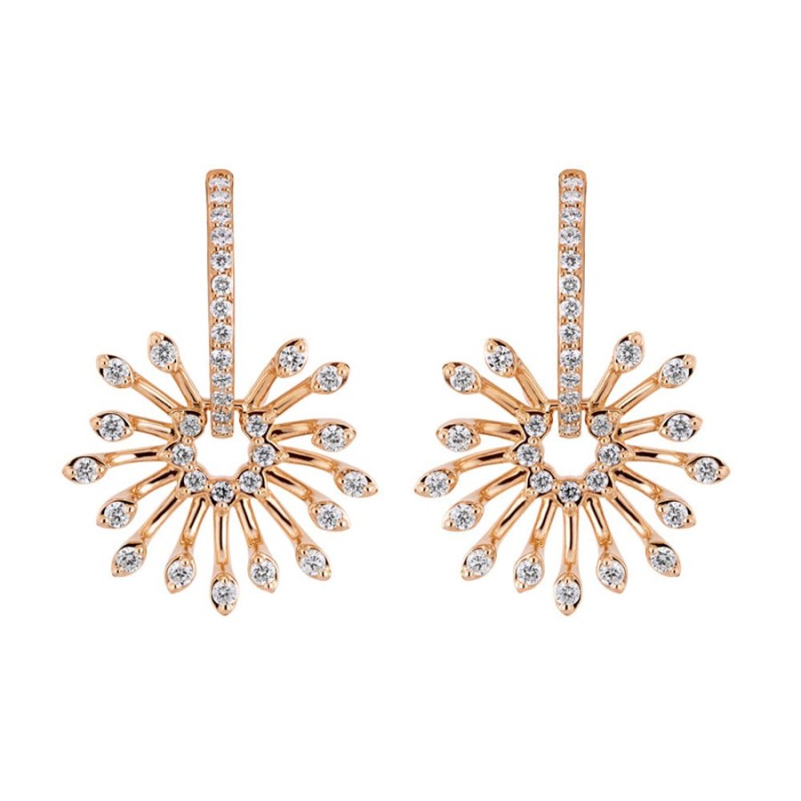 Earring Hueb | 18 Karat Luminus Pink Gold Earring With Vs-Gh Diamonds