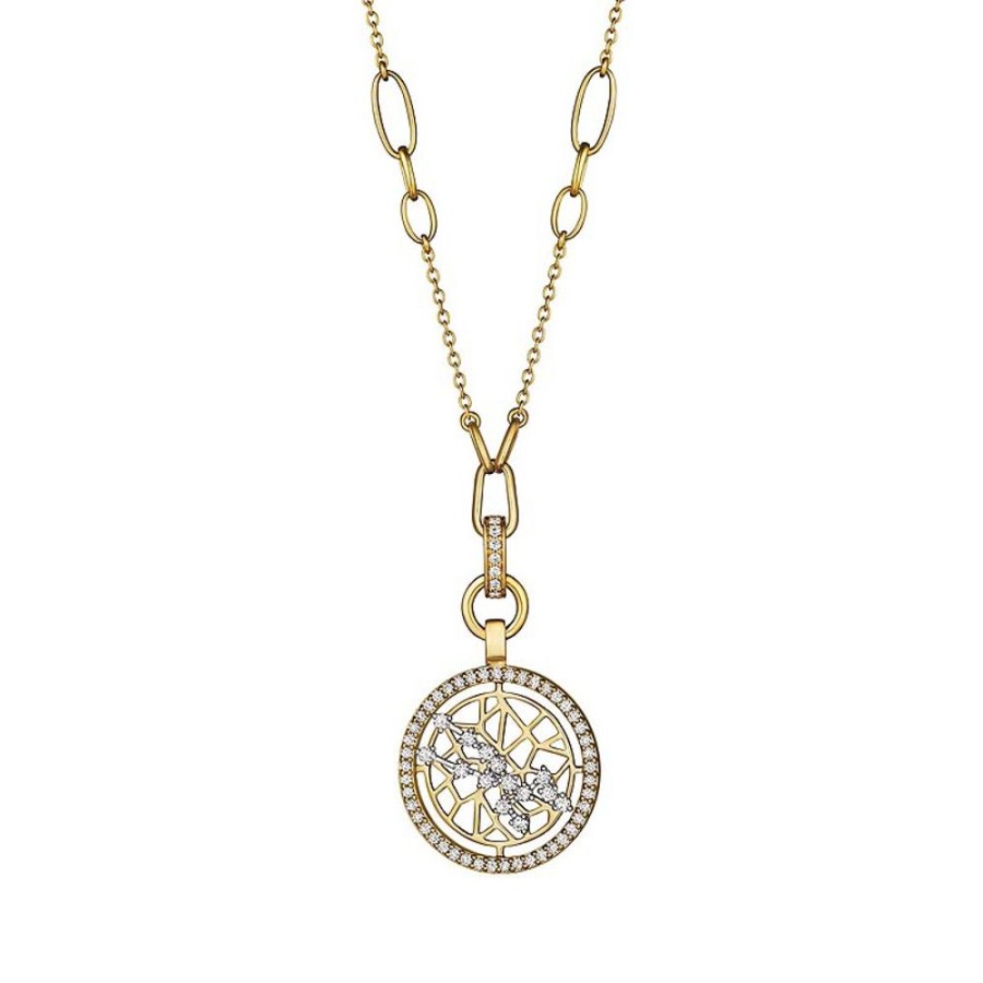 Necklace/Pendant Hueb | 18 Karat Estelar Yellow And White Gold Taurus Necklace With Vs-Gh Dia