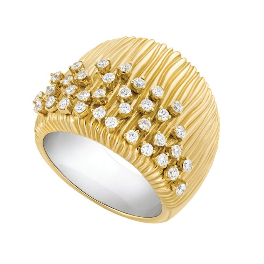 Ring Hueb | 18 Karat Bahia Yellow Gold Ring With Vs-Gh Diamonds