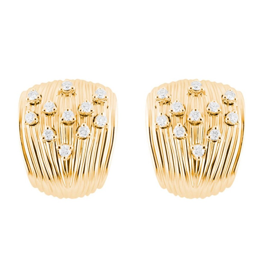 Earring Hueb | 18 Karat Bahia Yellow Gold Earring With Vs-Gh Diamonds