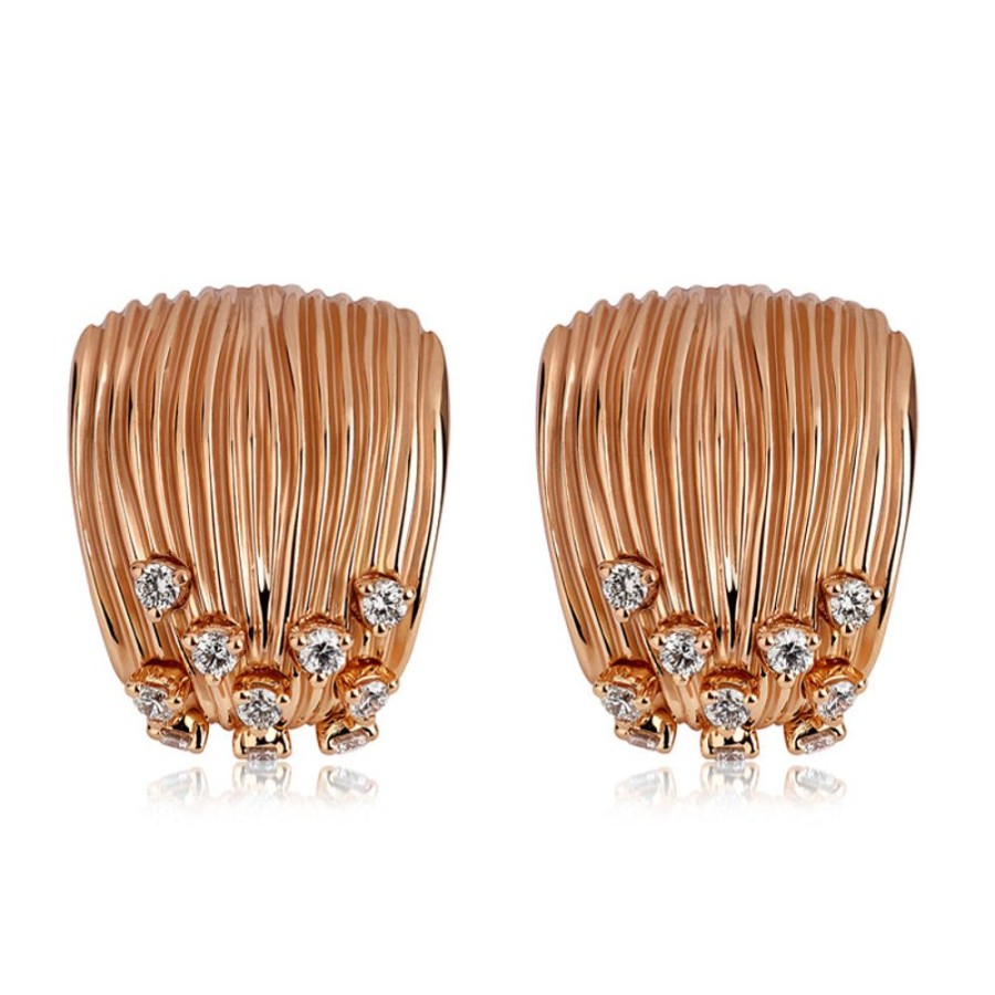 Earring Hueb | 18 Karat Bahia Pink Gold Earring With Vs-Gh Diamonds