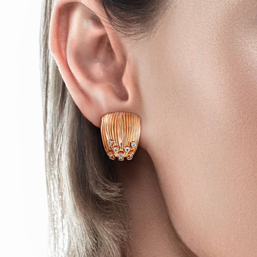 Earring Hueb | 18 Karat Bahia Pink Gold Earring With Vs-Gh Diamonds