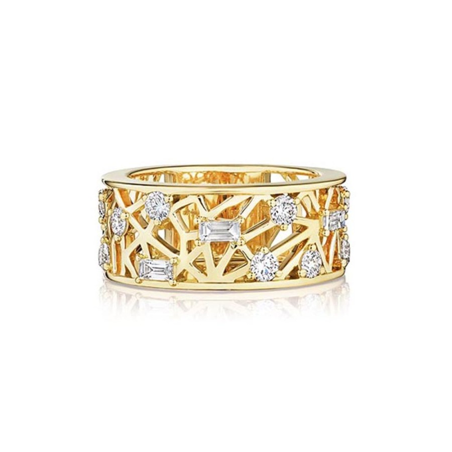 Ring Hueb | 18 Karat Estelar Yellow Gold Ring With Vs-Gh Diamonds