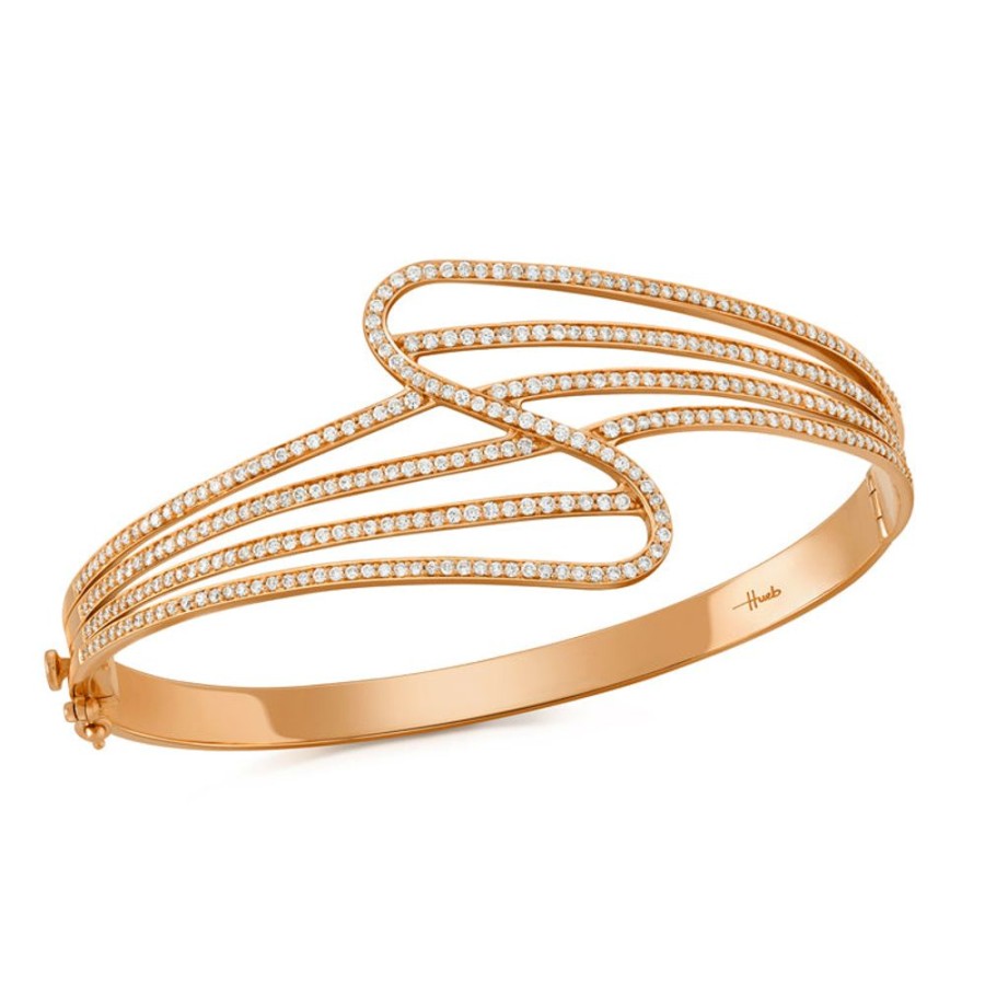 Bracelet/Bangle Hueb | 18 Karat Wave Pink Gold Bracelet/Bangle With Vs-Gh Diamonds