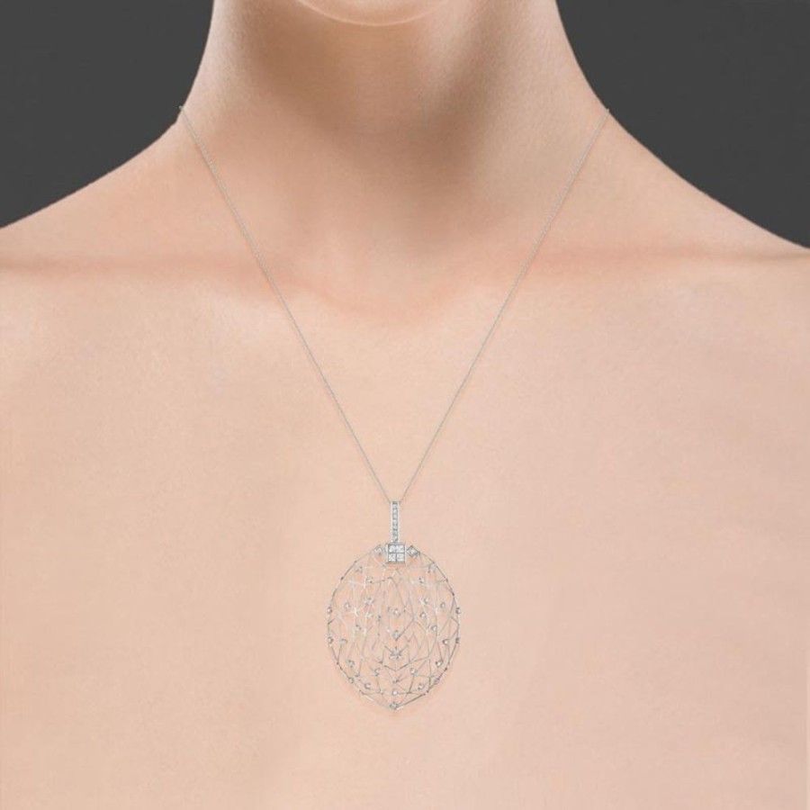 Necklace/Pendant Hueb | 18 Karat Estelar White Gold Necklace With Vs-Gh Diamonds