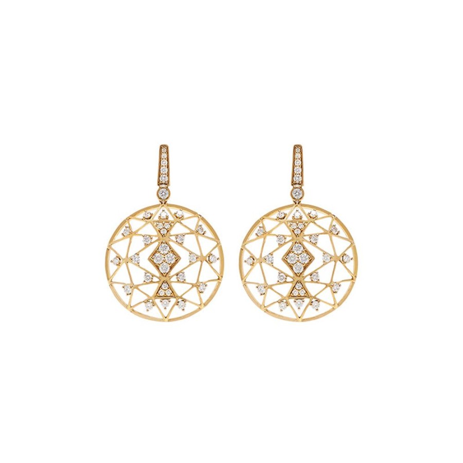 Earring Hueb | 18 Karat Estelar Yellow Gold Earring With Vs-Gh Diamonds