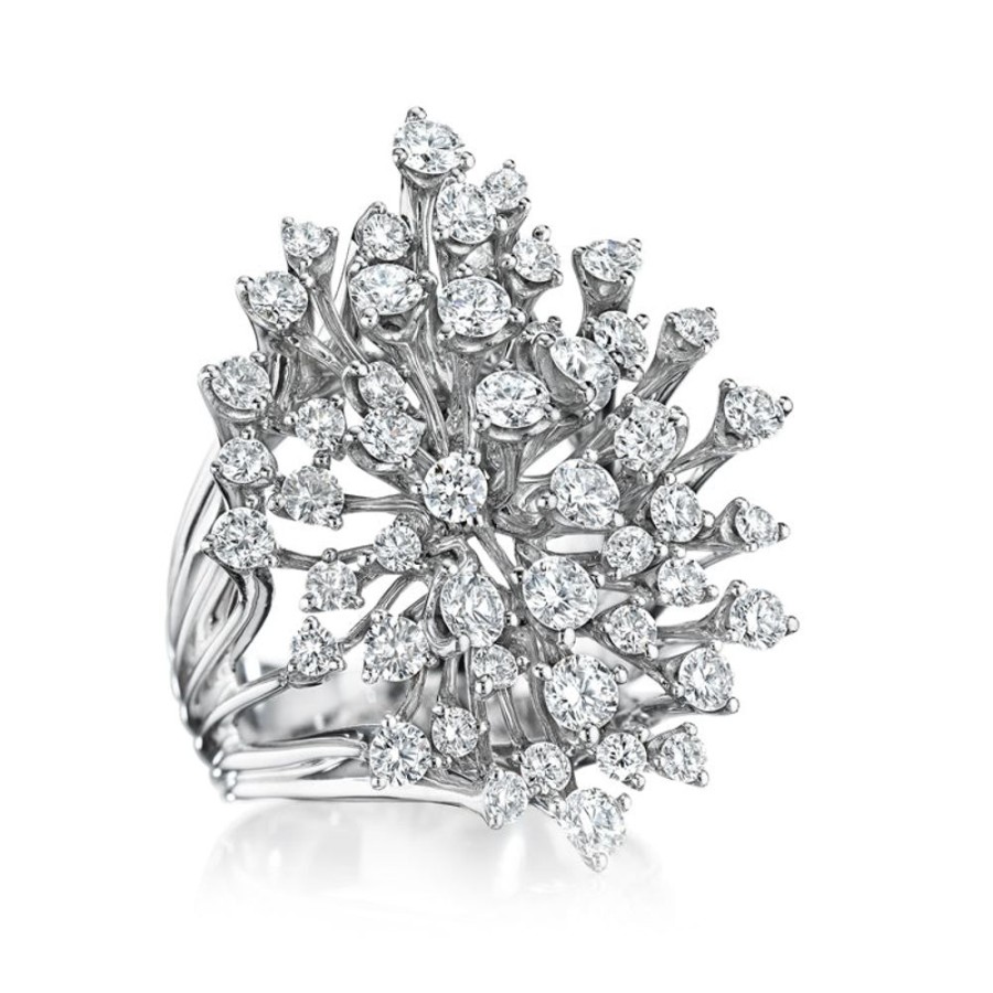 Ring Hueb | 18 Karat Luminus White Gold Ring With Vs-Gh Diamonds