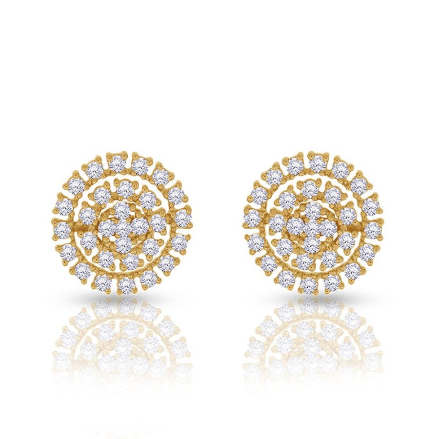 Earring Hueb | 18 Karat Bestow Yellow Gold Earring With Vs-Gh Diamonds