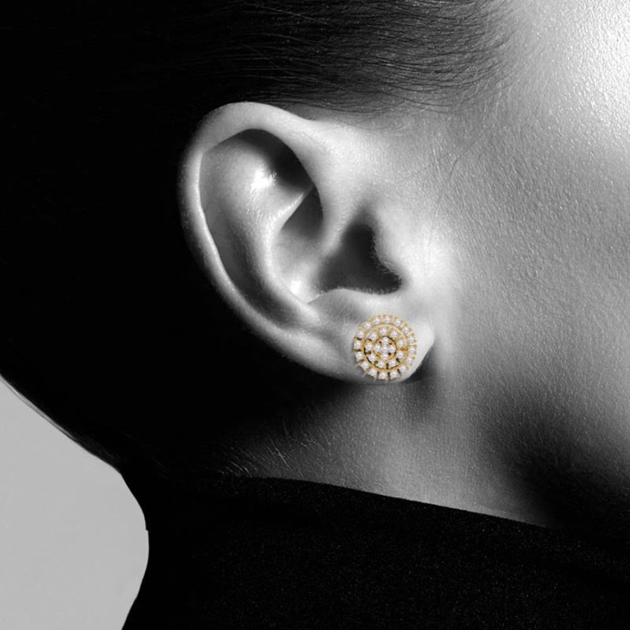 Earring Hueb | 18 Karat Bestow Yellow Gold Earring With Vs-Gh Diamonds