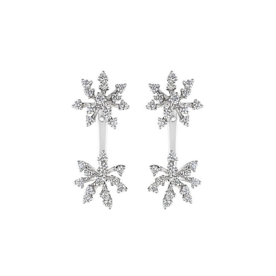 Earring Hueb | 18 Karat Luminus White Gold Earring With Vs-Gh Diamonds