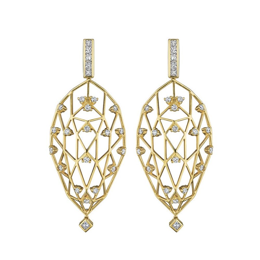 Earring Hueb | 18 Karat Estelar Yellow Gold Earring With Vs-Gh Diamonds