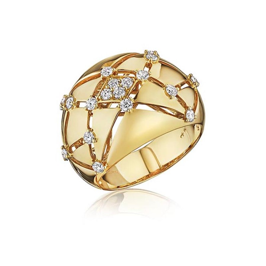 Ring Hueb | 18 Karat Estelar Yellow Gold Ring With Vs-Gh Diamonds