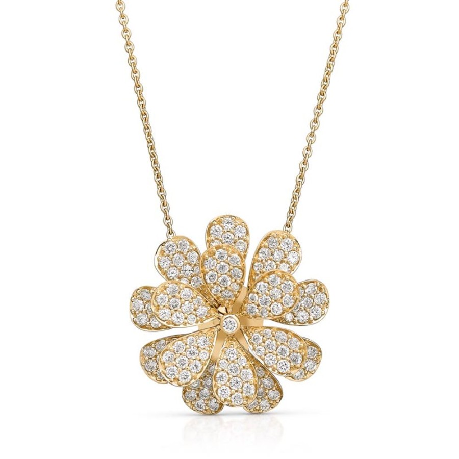 Necklace/Pendant Hueb | 18 Karat Secret Garden Yellow Gold Necklace With Vs-Gh Diamonds