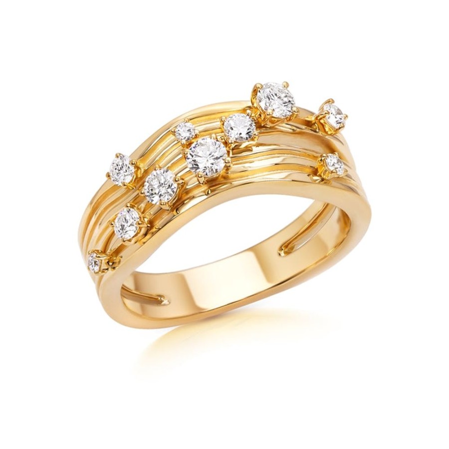 Ring Hueb | 18 Karat Bahia Yellow Gold Ring With Vs-Gh Diamonds