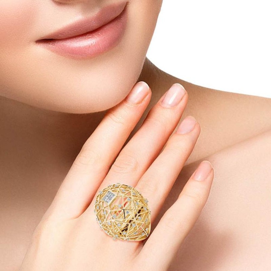 Ring Hueb | 18 Karat Estelar Yellow Gold Ring With Vs-Gh Diamonds