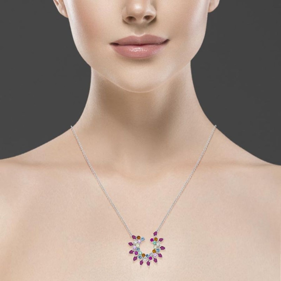 Necklace/Pendant Hueb | 18 Karat Amazonia (Cocar) White Gold Necklace With Vs-Gh Diamonds And