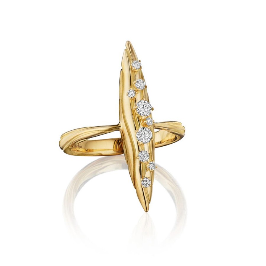 Ring Hueb | 18 Karat Bahia Yellow Gold Ring With Vs-Gh Diamonds