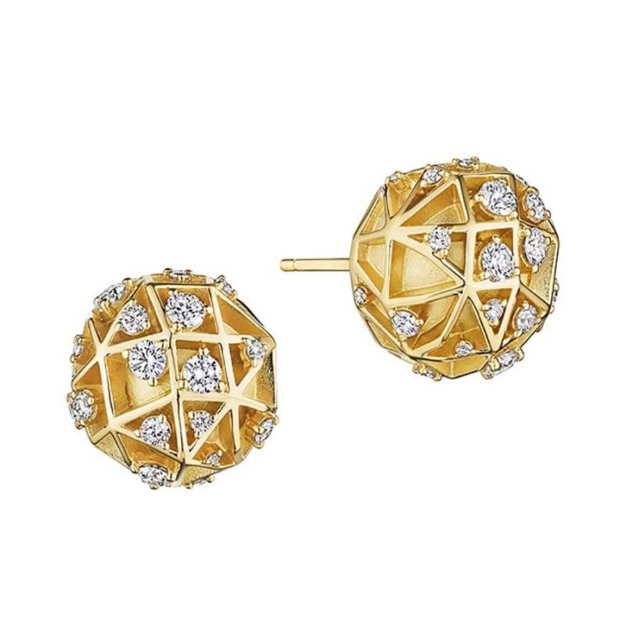 Earring Hueb | 18 Karat Estelar Yellow Gold Earring With Vs-Gh Diamonds