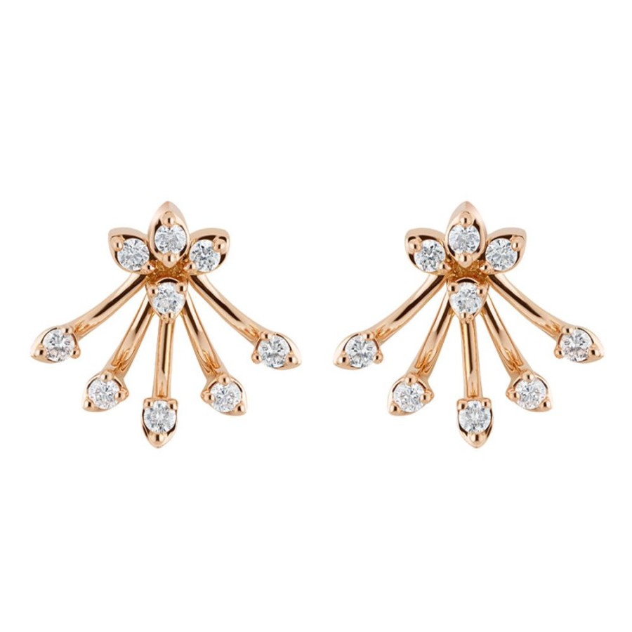 Earring Hueb | 18 Karat Luminus Pink Gold Earring With Vs-Gh Diamonds