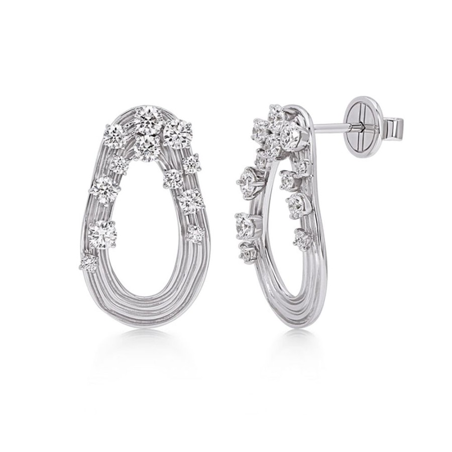 Earring Hueb | 18 Karat Bahia White Gold Earring With Vs-Gh Diamonds