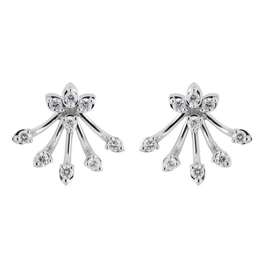 Earring Hueb | 18 Karat Luminus White Gold Earring With Vs-Gh Diamonds