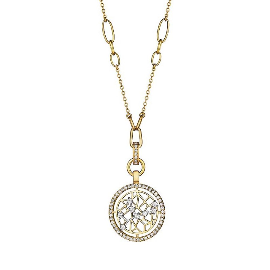 Necklace/Pendant Hueb | 18 Karat Estelar Yellow And White Gold Virgo Necklace With Vs-Gh Diamo