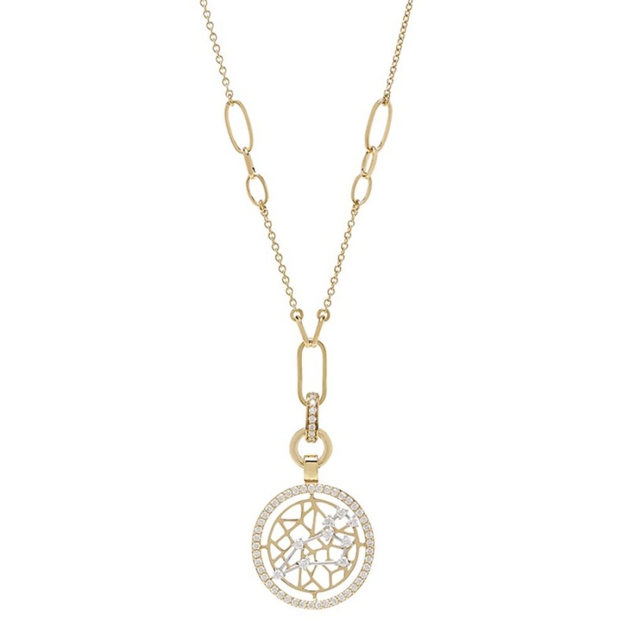 Necklace/Pendant Hueb | 18 Karat Estelar Yellow And White Gold Leo Necklace With Vs-Gh Diamond