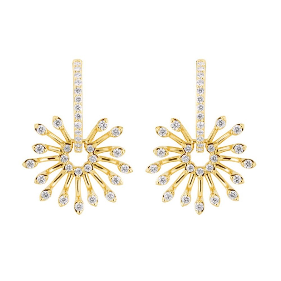 Earring Hueb | 18 Karat Luminus Yellow Gold Earring With Vs-Gh Diamonds