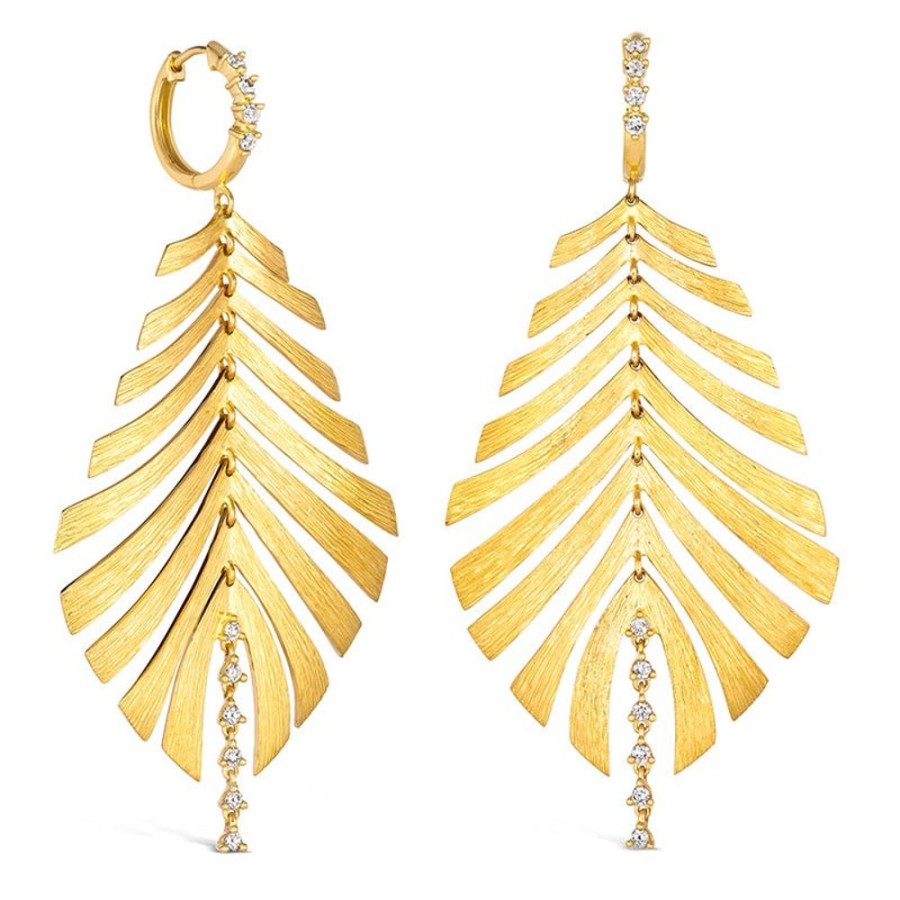 Earring Hueb | 18 Karat Bahia Yellow Gold Earring With Vs-Gh Diamonds