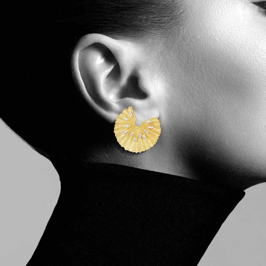 Earring Hueb | 18 Karat Bahia Yellow Gold Earring With Vs-Gh Diamonds