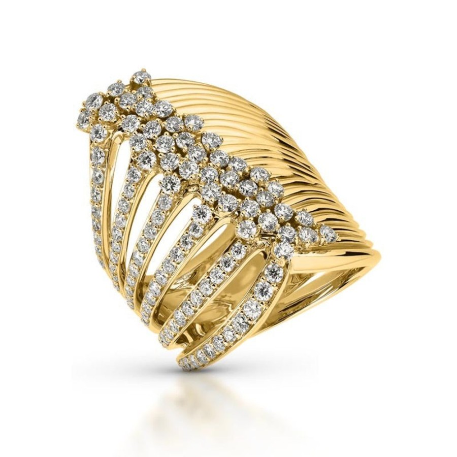 Ring Hueb | 18 Karat Bahia Yellow Gold Ring With Vs-Gh Diamonds