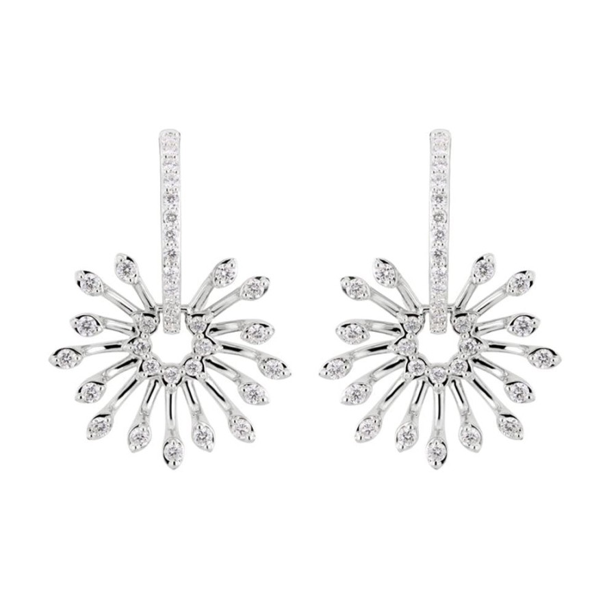 Earring Hueb | 18 Karat Luminus White Gold Earring With Vs-Gh Diamonds