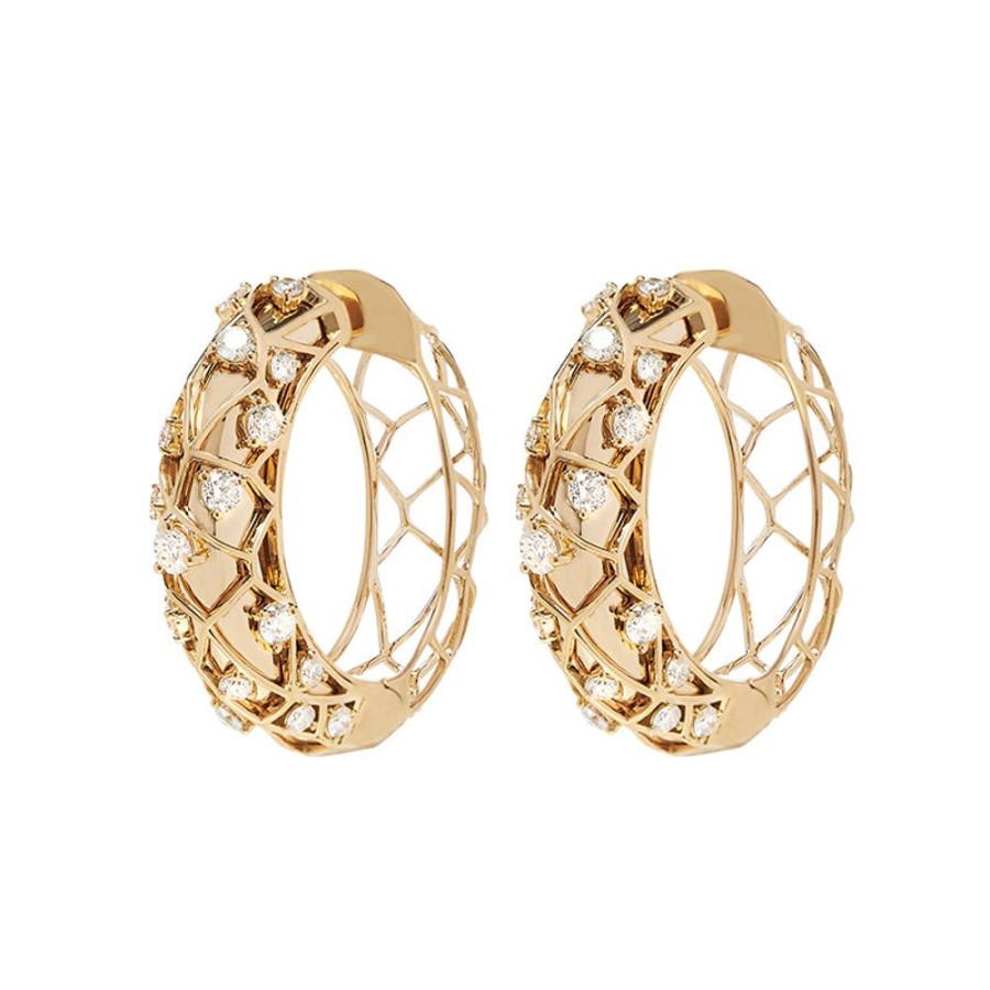 Earring Hueb | 18 Karat Estelar Yellow Gold Earring With Vs-Gh Diamonds