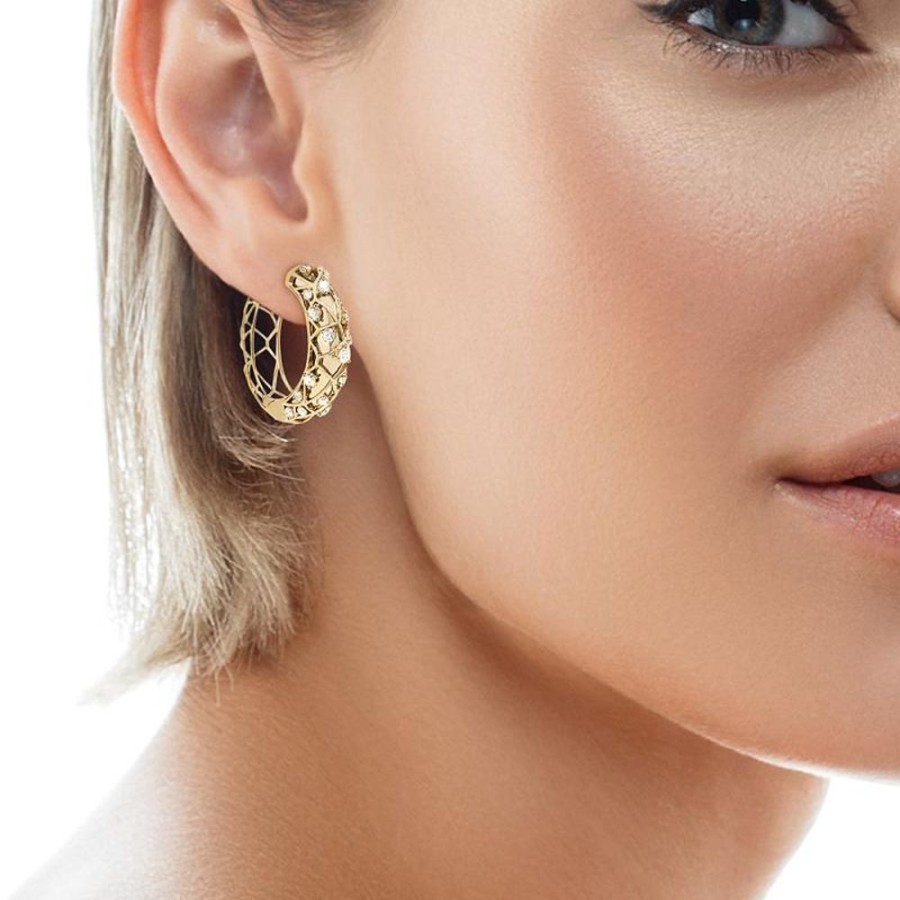 Earring Hueb | 18 Karat Estelar Yellow Gold Earring With Vs-Gh Diamonds