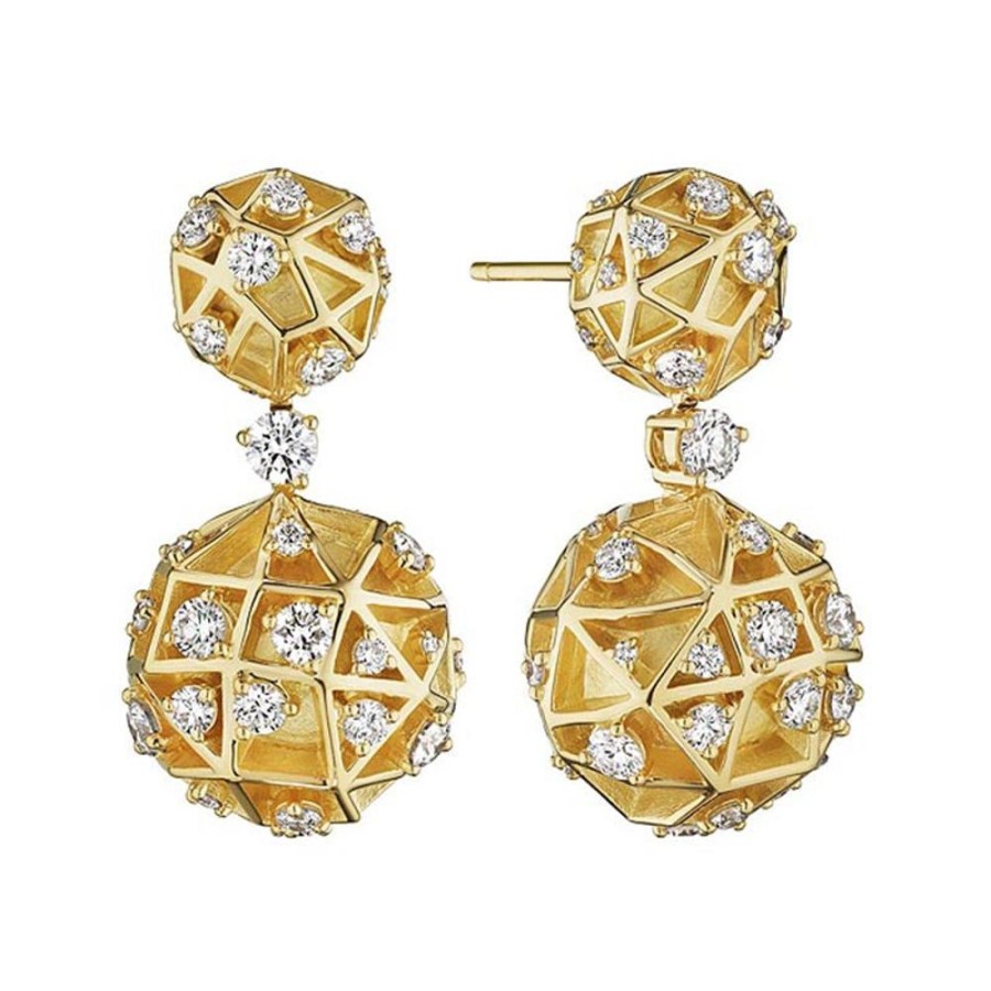 Earring Hueb | 18 Karat Estelar Yellow Gold Earring With Vs-Gh Diamonds